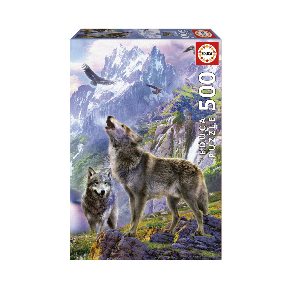 Educa Wolves In The Rocks Piece Puzzle