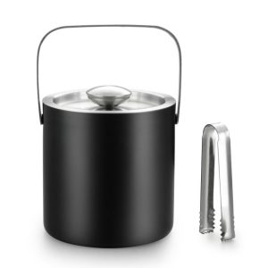 Opera Black and Stainless Steel Ice Bucket Image Black