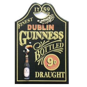 Guinness Bottled Draught Wooden Bar Sign