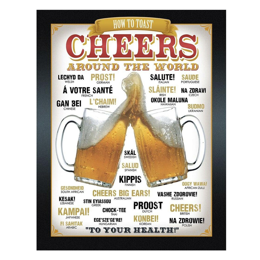 Cheers Around The World Tin Sign