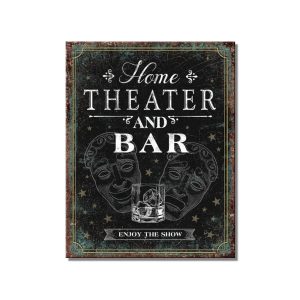 Home Theater Bar Tin Sign - Image 1