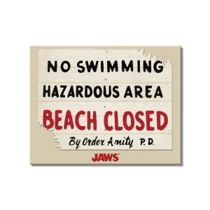 Jaws: No Swimming Tin Sign - Image 1