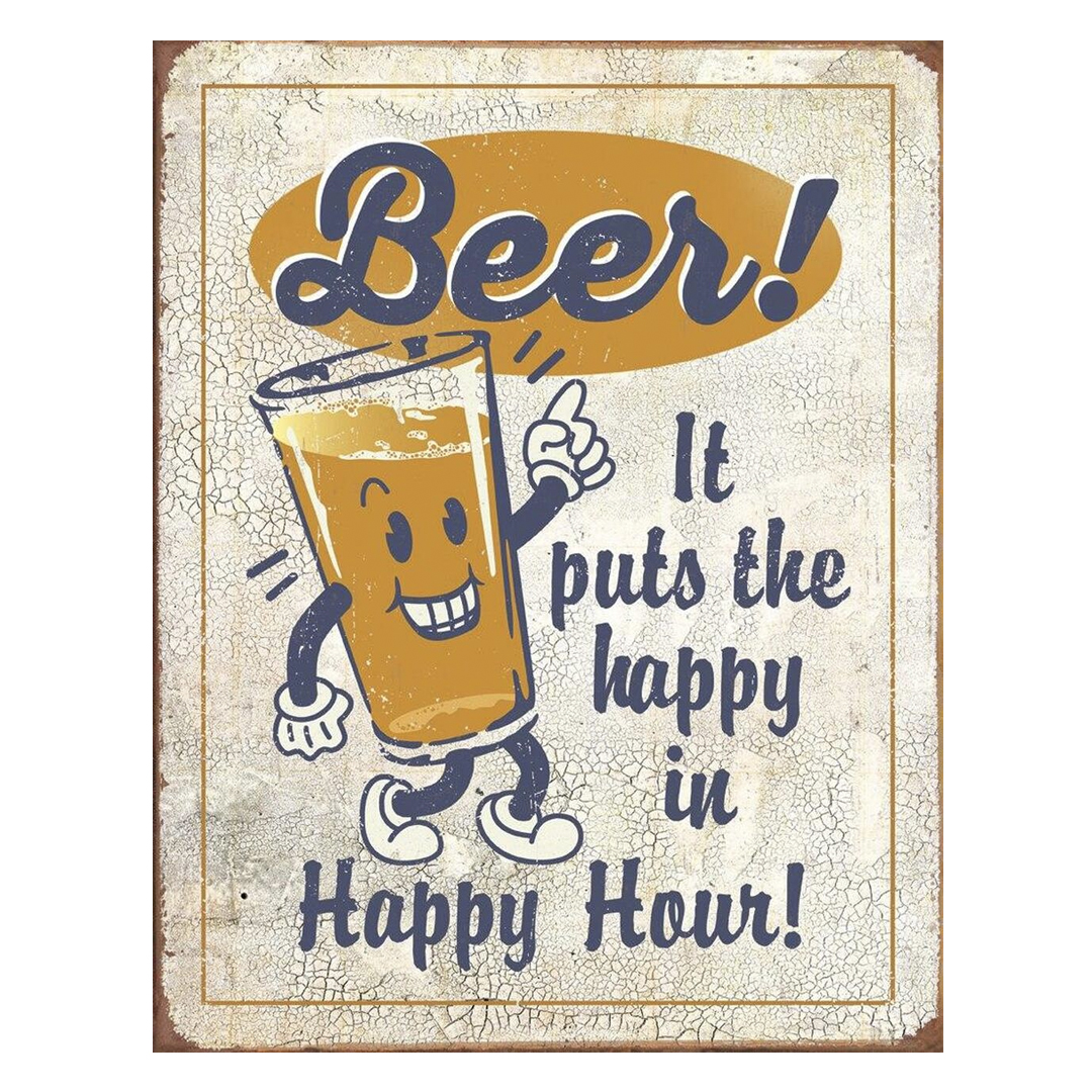 Happy Hour Tin Sign