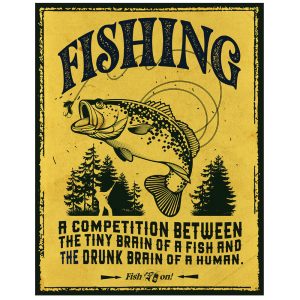 Fish On - Rectangular Tin Sign - Image 1