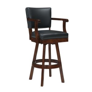 Classic Backed Barstool with arms in Nutmeg finish
