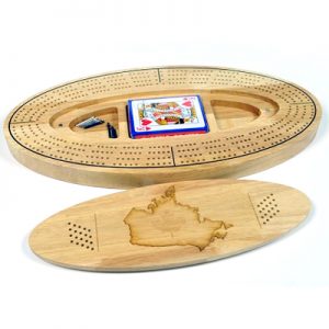 Canada Map Wooden Cribbage Board - Oval - Image 3
