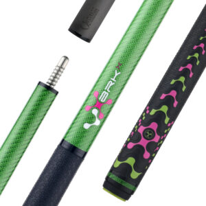 Poison VX Break Cue with Venom Carbon Fiber Shaft and Sports Wrap - Green/Pink