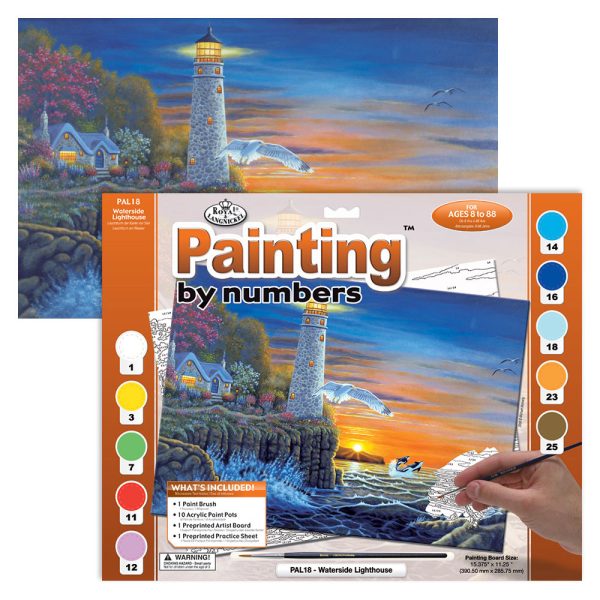 Royal and Langnickel Waterside Lighthouse Paint by Numbers Set Image