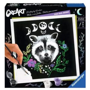 Ravensburger CreArt Pixie Cold Edition: Raccoon Paint by Numbers Set Image