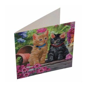 Craft Buddy Cat Friends Crystal Art Card Kit
