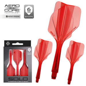 Harrows Solo Integrated Flight and Shaft System - Red (3 Lengths)