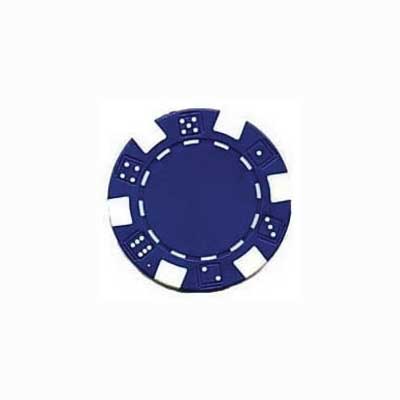 Roll of 50 11.5 Gram Composite Blue Dice Poker Chips
