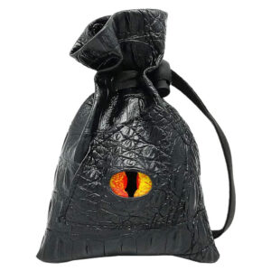 Haxtec Leather Dice Bag - Fire Red & Yellow Eye