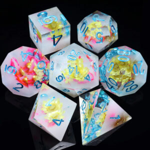 Haxtec D&D Dice Set Sharp Edge Resin Dice - Flower Series