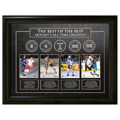 Framed Gordie Howe, Wayne Gretzky, Bobby Orr, and Mario LeMieux Print