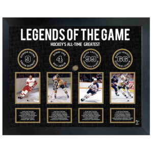 Legends of Hockey: Howe, Orr, Gretzky, Lemieux - Framed Collage