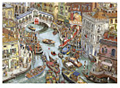 Heye Triangular O Sole Mio!, Göbel/Knorr online Jigsaw Puzzle (2000 Pieces) Comic Style