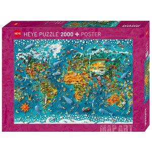 Heye Map Art: Hemisphere Map 6000 Piece Puzzle (29615)