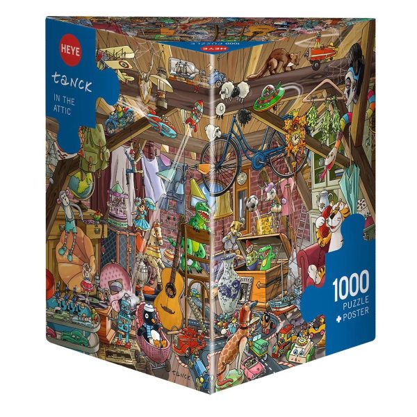 Heye Tanck Party Cats 1000 Piece Puzzle Poster Complete Triangle store Box