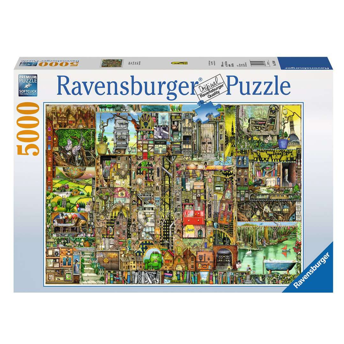 Used Ravensburger Colin Thompson: Bizarre Town 5000 Piece Jigsaw Puzzle 60  x 40