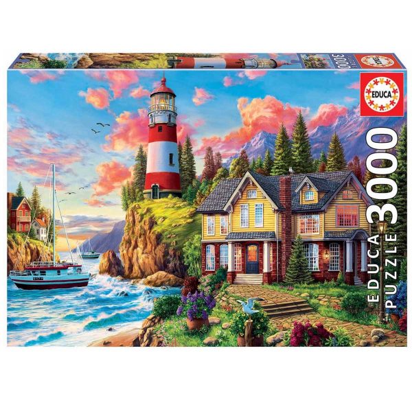 Educa Lighthouse Near The Ocean Puzzle Box Image