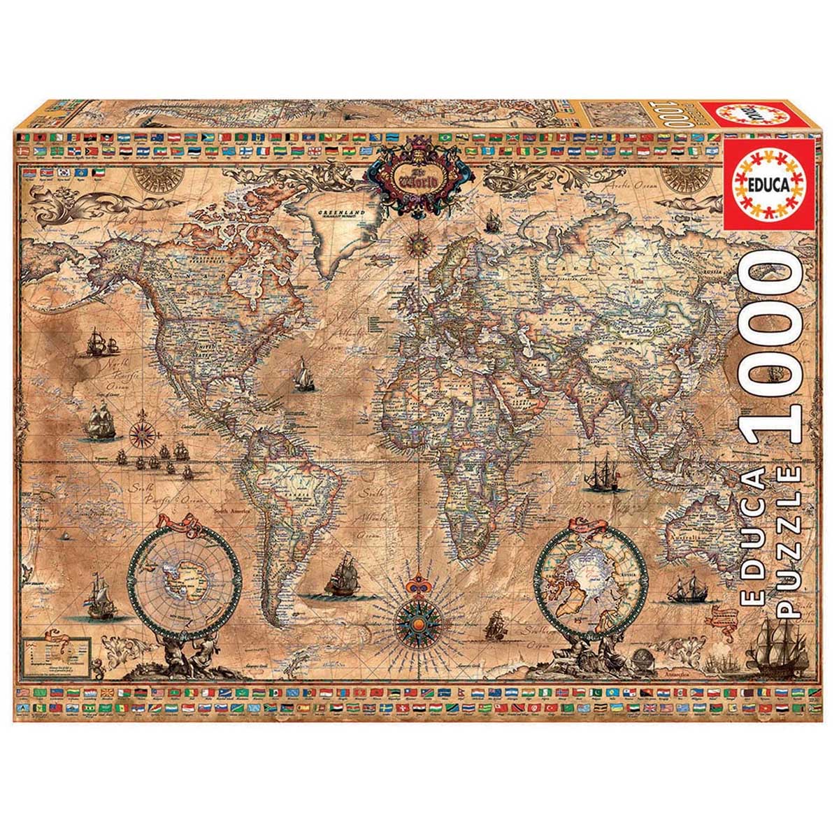 Educa Antique World Map 1000 Piece Puzzle 15159