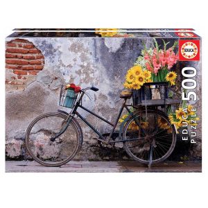 Educa Bicycle with Flowers Puzzle Box Image