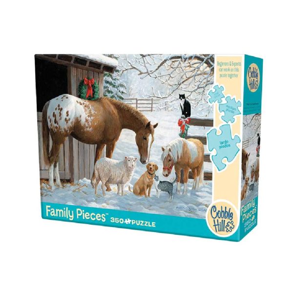 Cobble Hill Family Pieces: Winter Barnyard Puzzle Box Image