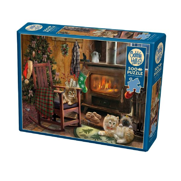 Cobble Hill Kittens By The Stove Puzzle Box Image