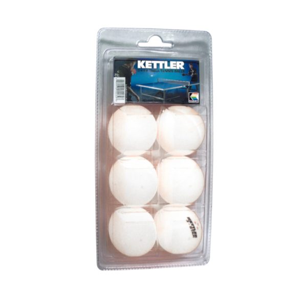 Kettler 3 Star White Table Tennis Balls (6 pack)