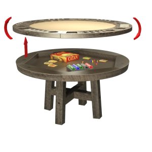 Barn Round Poker and Card Table with 2 in 1 Dining Top - Image 3