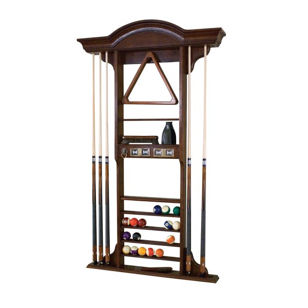 Classic Wall Cue Rack in Nutmeg finish