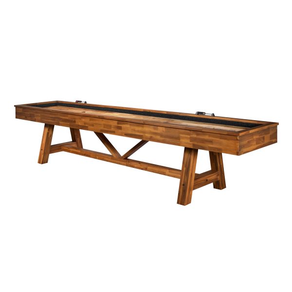 Emory 12 Ft Outdoor Indoor Shuffleboard in Natural Acacia